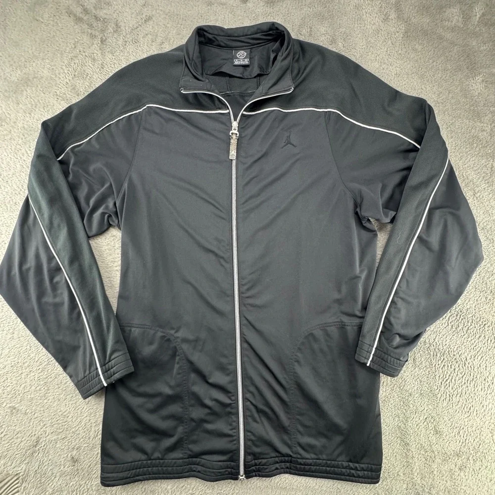 Jordan Track Jacket Full Zip Black White Trim Athletic Mens XL‎